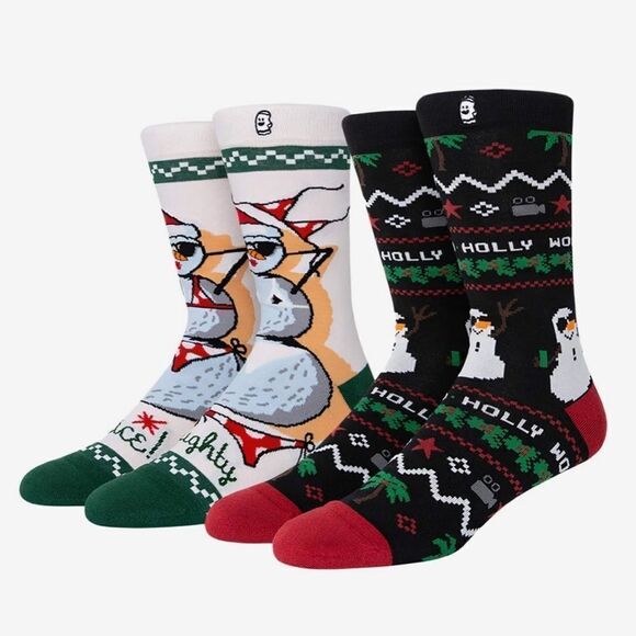 Boo Socki Snowman Socks 2 Pack Features Cool Festive Graphics Throughout - Picture 10 of 10